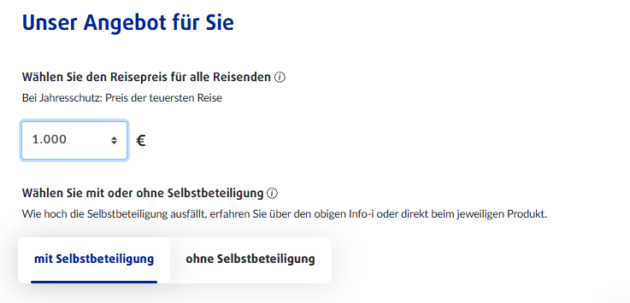 Europ Assistance Homepage Beantragung Schritt 4