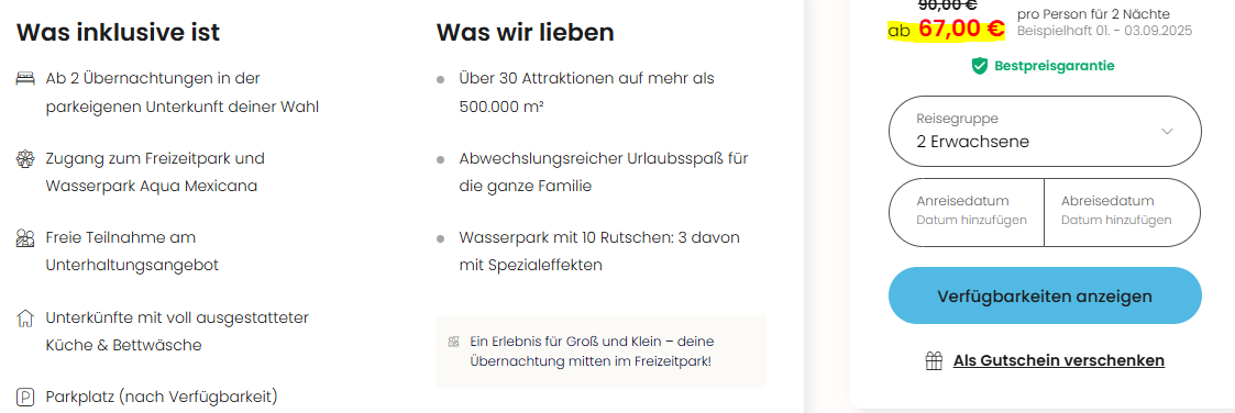 Niederlande Freizeitpark Angebot