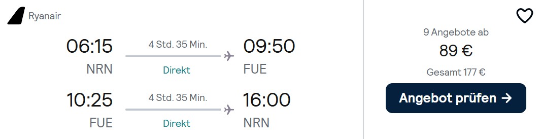 Fuerteventura Flug kombi