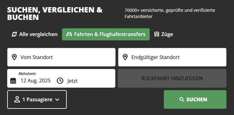 Suchmaske bei Hoppa