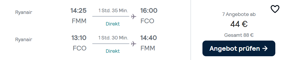 Italien-Flug-Schnäppchen