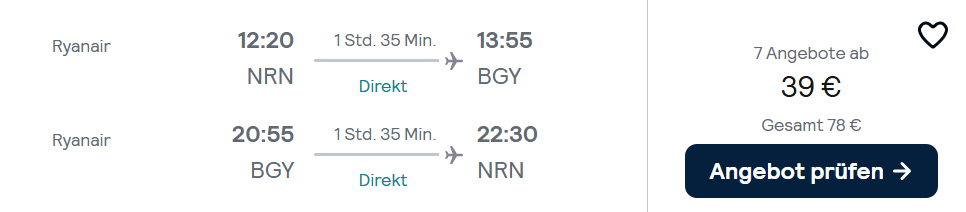 Italien-Flug-Schnäppchen