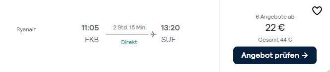 Kalabrien Flug Angbot