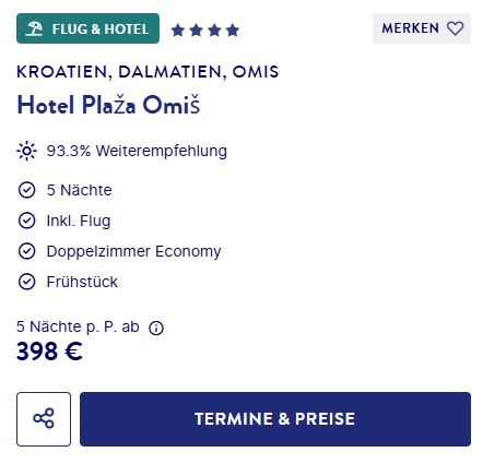 Kroatien Hotel Angebot