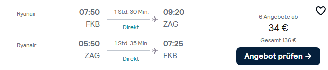 Kroatien Flug Angebot