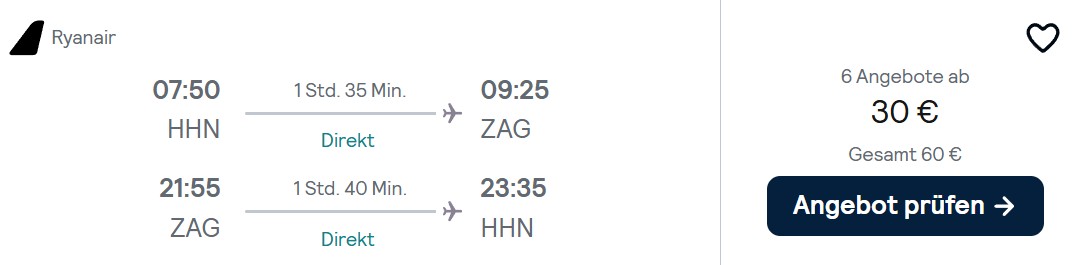 Kroatien Flug
