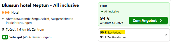 Kroatien Hotel Angebot