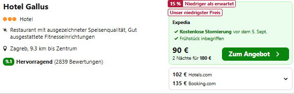 Kroatien Hotel Angebot