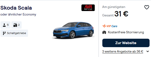 Kroatien Mietwagen Angebot