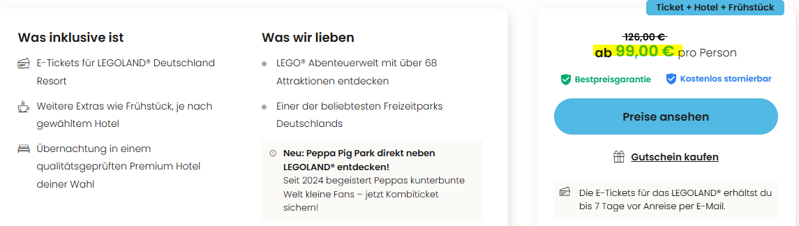 Legoland Angebot