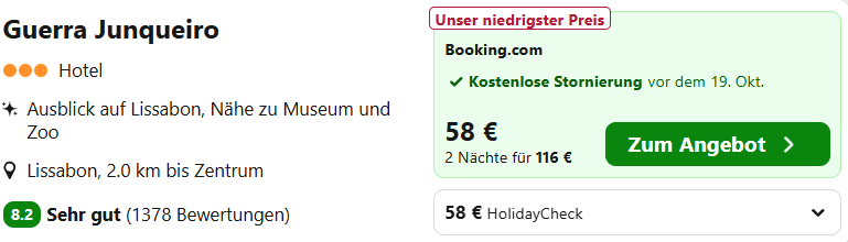 Lissabon Hotel Angebot