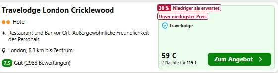 london hotel angebot