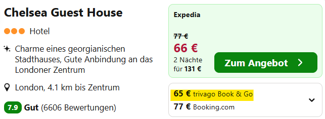 London Hotel Angebot