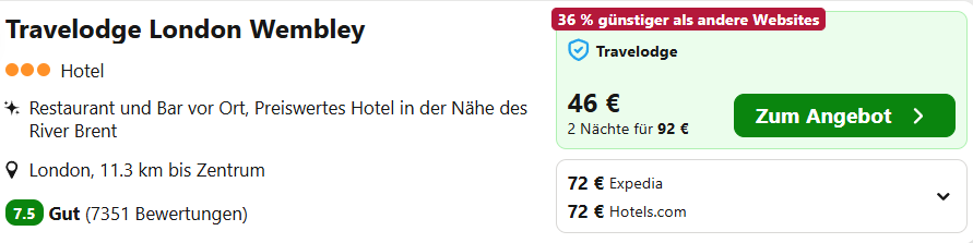 London Hotel Angebot