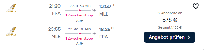 Malediven Flug Angebot