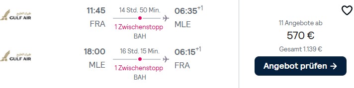 Malediven Flug combi