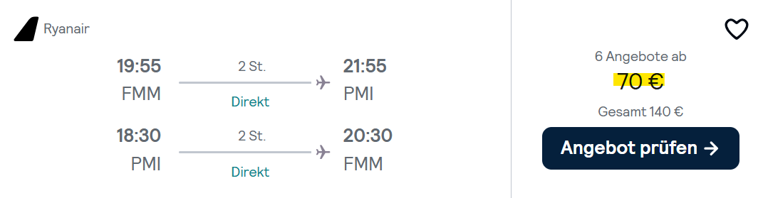 mallorca flug angebot