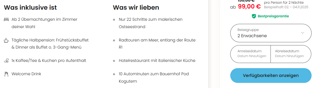 Ostsee Hotel Angebot