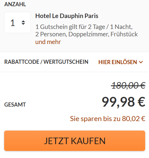 Paris Hotelgutschein