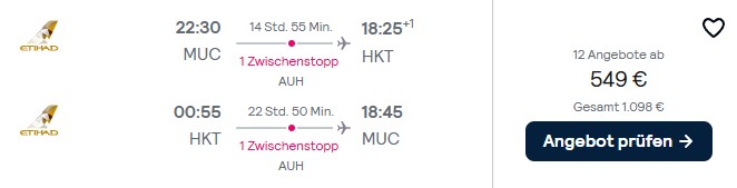Phuket Flug Schnäppchen