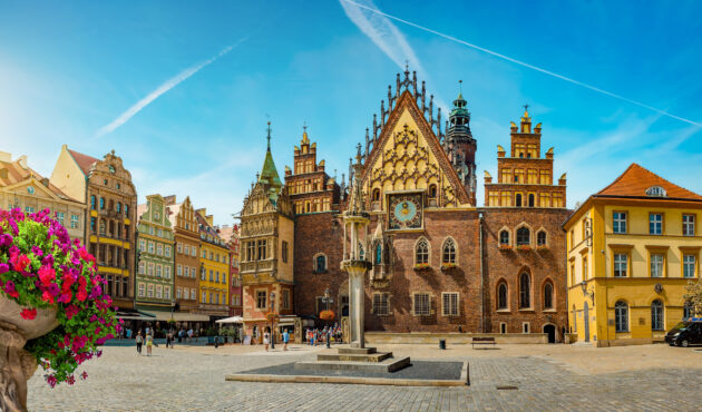 Rathaus auf dem Marktplatz, Breslau, Polen