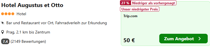 Prag Hotel Angebot