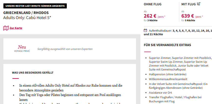 Rhodos Pauschalangebot
