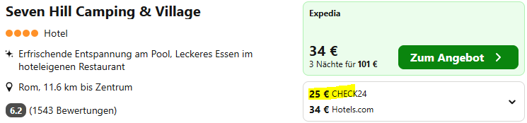Rom Kombi Angebot