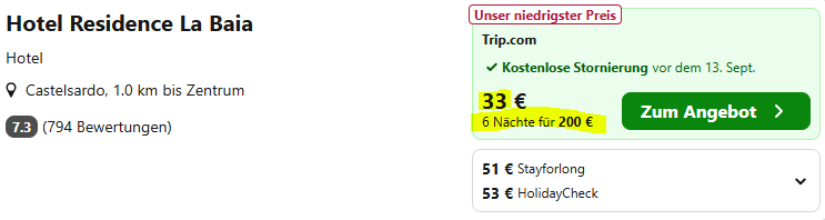 Sardinien Hotelangebot