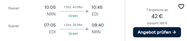 Schottland Flug Angebot