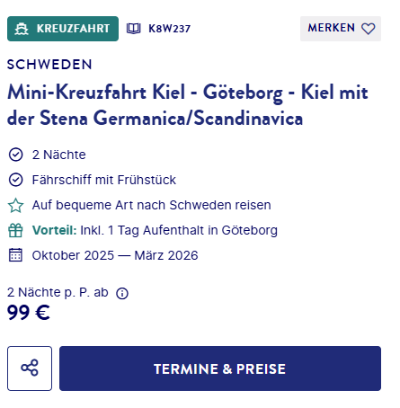 Schweden Kreuzfahrt Angebot