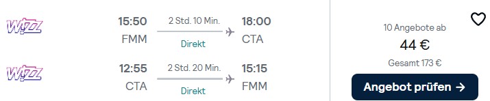 Sizilien Flug