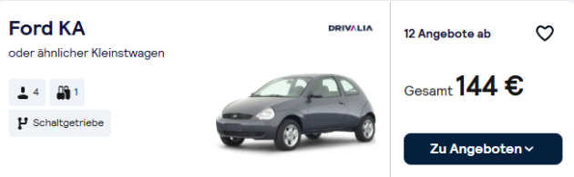 Spanien Mietwagen Angebot