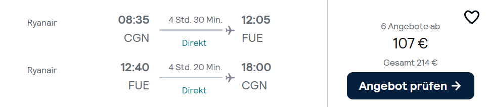 Spanien-Flug-Schnäppchen