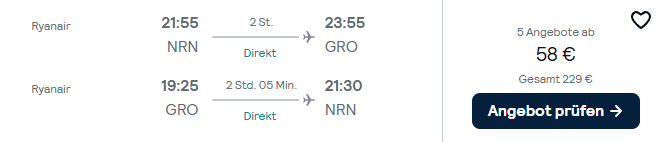 Spanien Flug Angebot