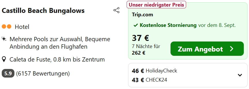 Spanien-Hotel-Schnäppchen