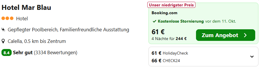 Spanien Hotel Angebot