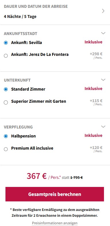 Spanien pauschal Angebot