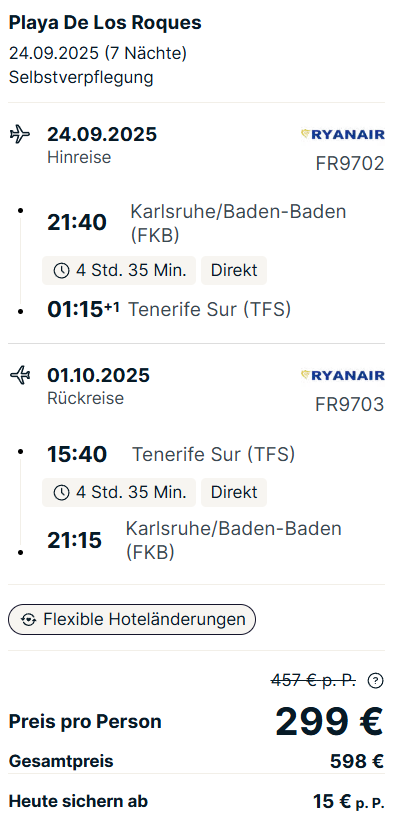 Teneriffa Reise Angebot