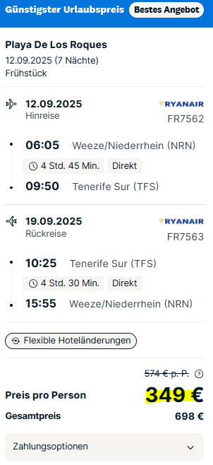 Teneriffa Pauschalangebot