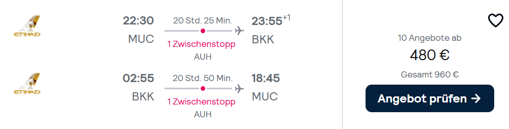Thailand Flug Angebot