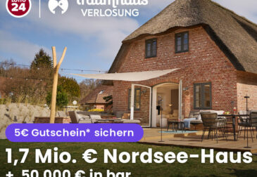 Nur 5€: Eure Chance auf ein 1,7 Mio.€ Nordsee-Traumhaus + 50.000€ Cash