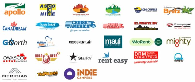 Übersicht der Partner von TUI Camper mit Logos