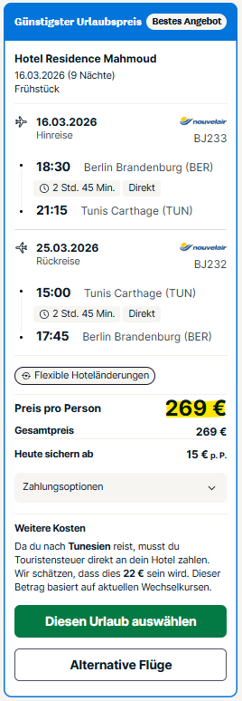 tunesien singlereise angebot