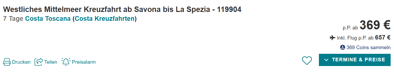 Mittelmeer Kreuzfahrt Angebot