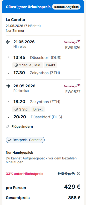 Zakynthos Reise Angebot