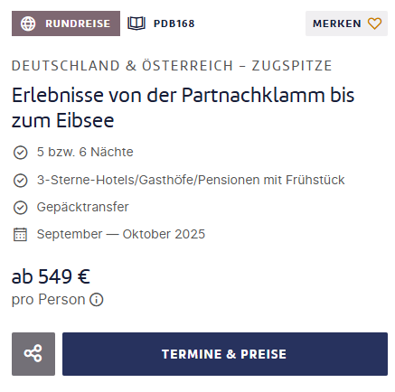 Zugspitze Rundreise Angebot