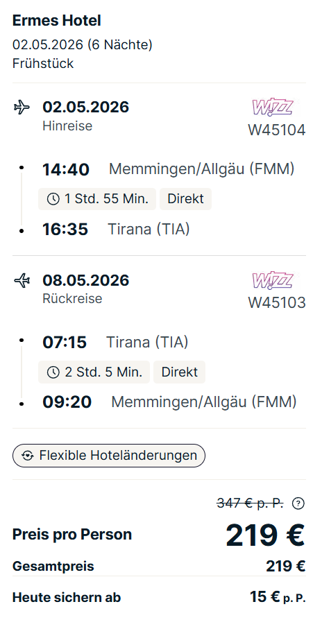 Albanien Reise Angebot