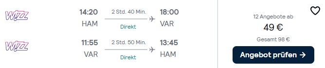 Bulgarien Flug Schnäppchen