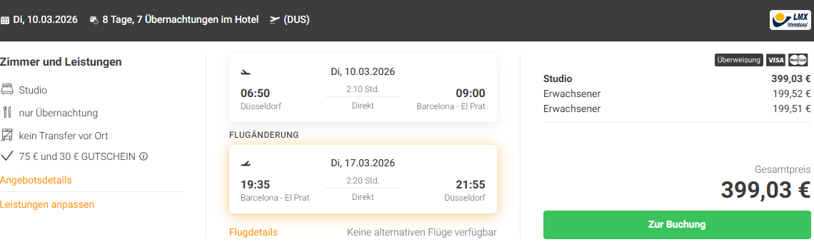 Costa Dorada Pauschalangebot